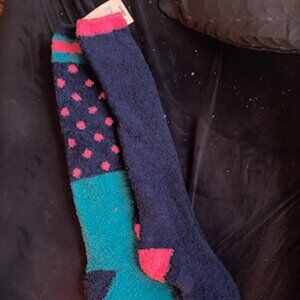Plush Knee Hi socks 2 pairs! 99% polyester, 1% spandex. Mixit! Plush cozy socks!